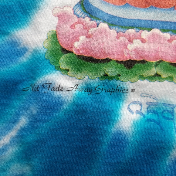 Blue Tie Dye Short Sleeve Tee with Buddha image - Picture 9 of 10